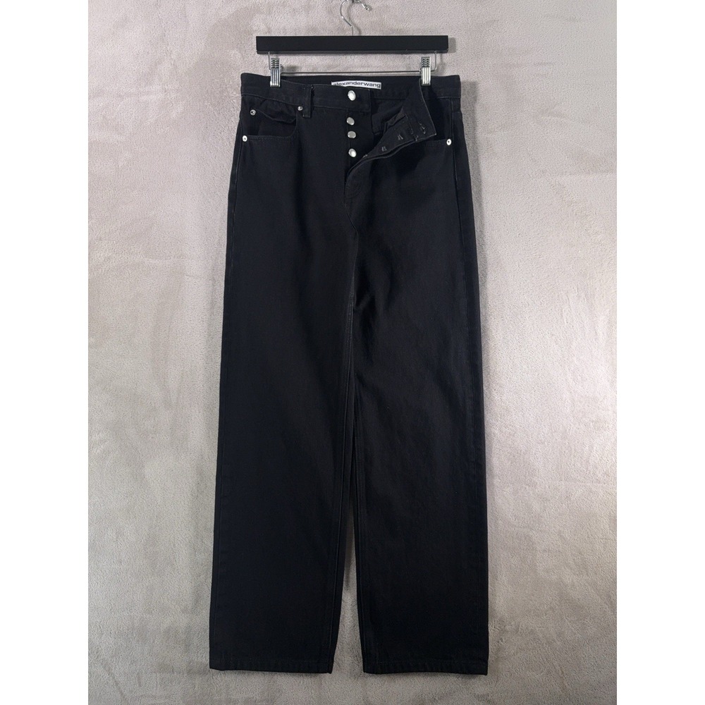 Alexander Wang Straight Leg Jeans Mens 31x31 Black Denim Button Fly Designer